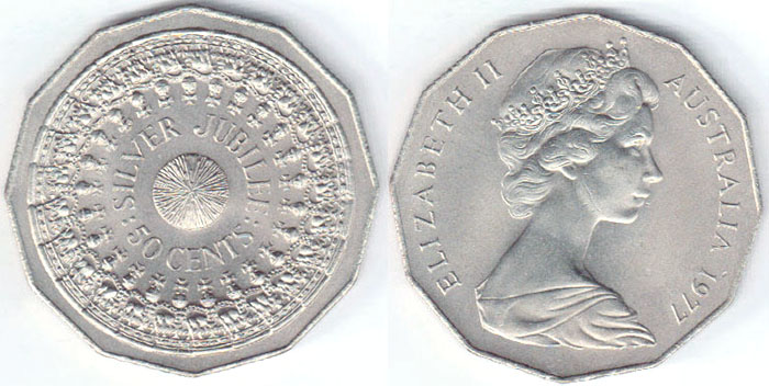 1977 Australia 50 Cents (Silver Jubilee) A003008